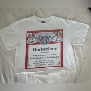 Junk Food Budweiser raw hem cropped tee
